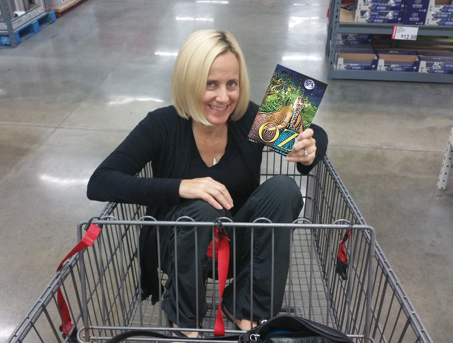 Adele in Cart with Book